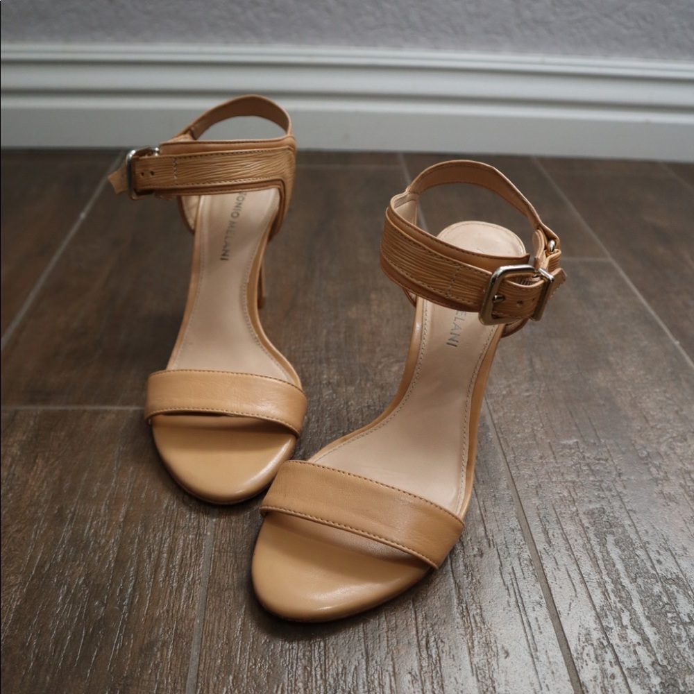 Nude strap heels